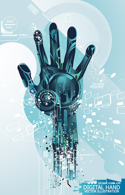 高科技的手矢量素材