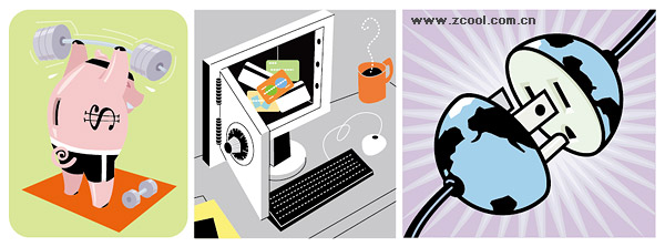 3款寓意插画矢量素材