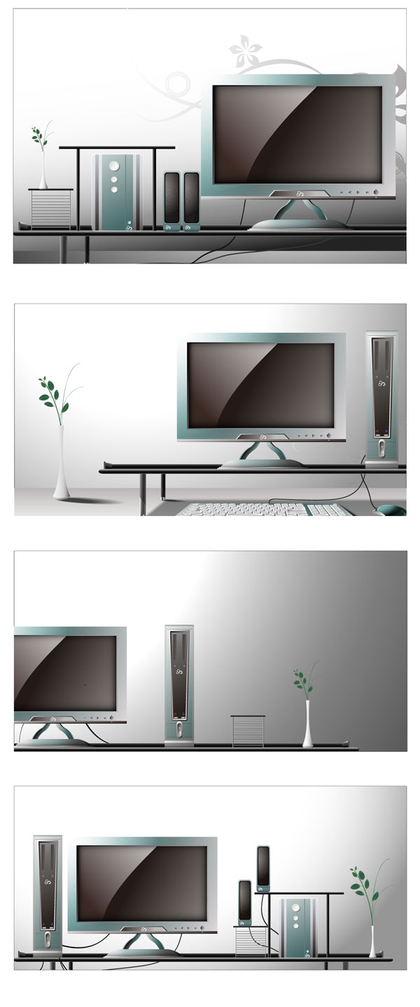 时尚室内家居矢量素材-4