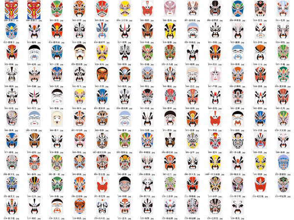 京剧脸谱127款矢量素材