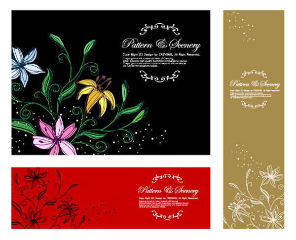 梦幻花朵矢量素材-11