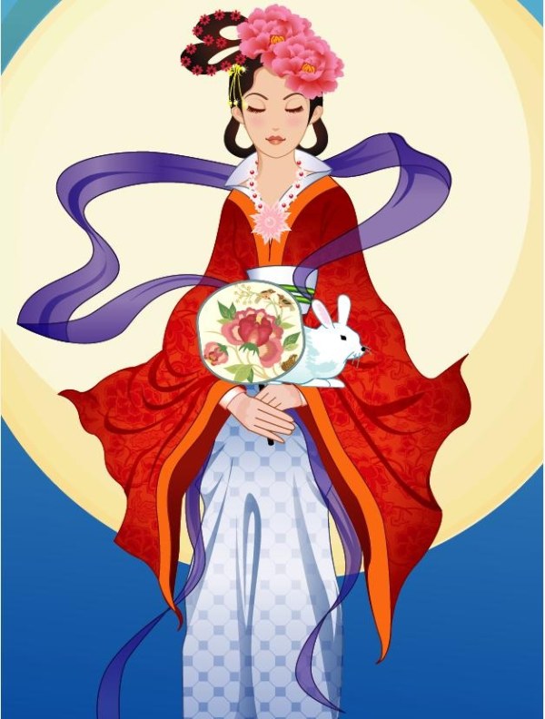 中秋嫦娥仙女矢量素材-18