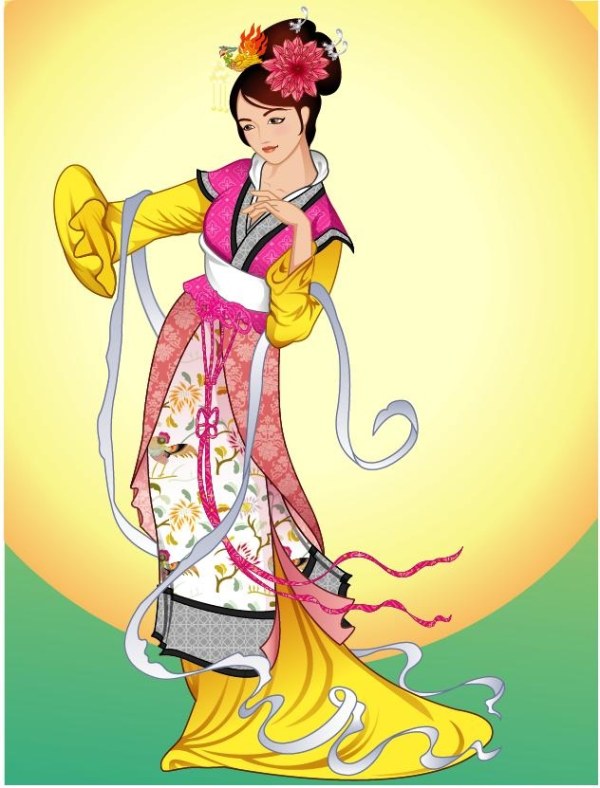 中秋嫦娥仙女矢量素材-19