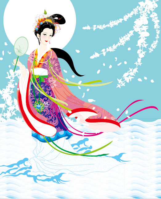 飞天仙女矢量图片-4