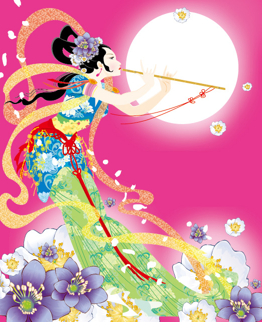 飞天仙女矢量图片-6