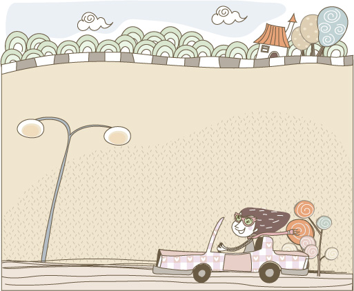 可爱线条插画矢量素材-12