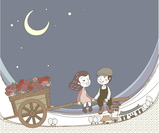 可爱线条插画矢量素材-50