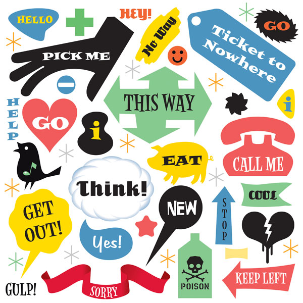 可爱标签图形矢量素材