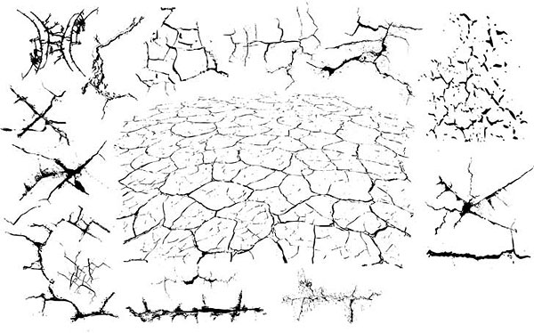 黑白设计元素系列矢量素材-2（裂痕）