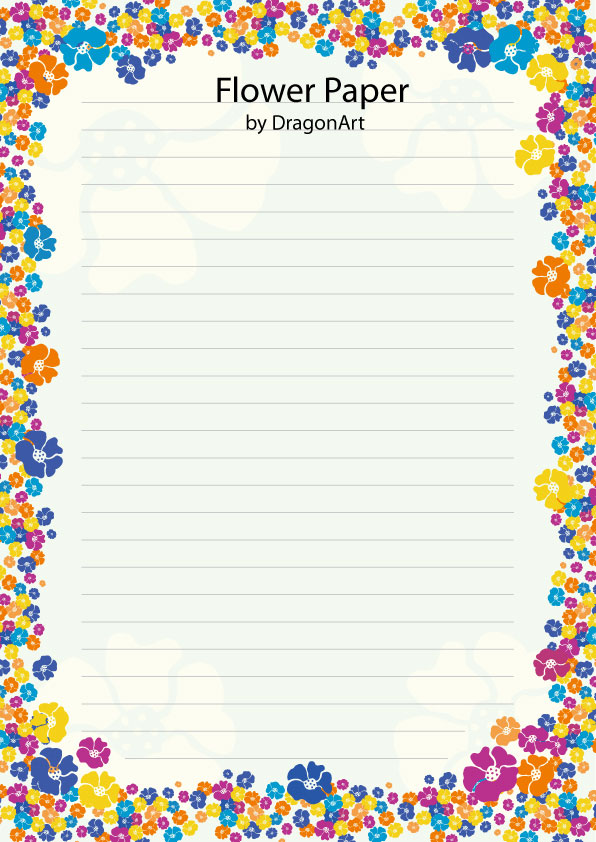 可爱花朵信纸矢量素材