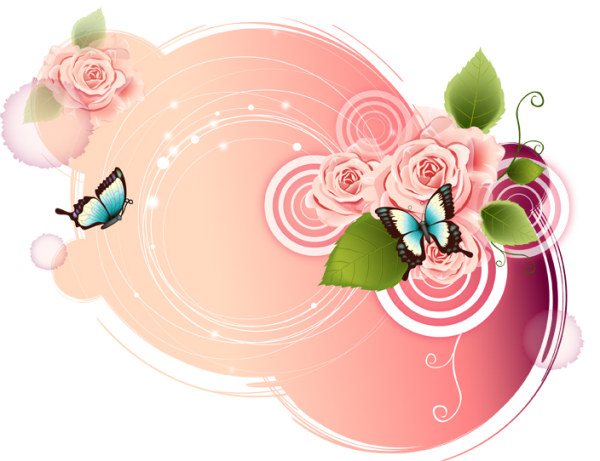 艳丽花纹系列矢量素材之一