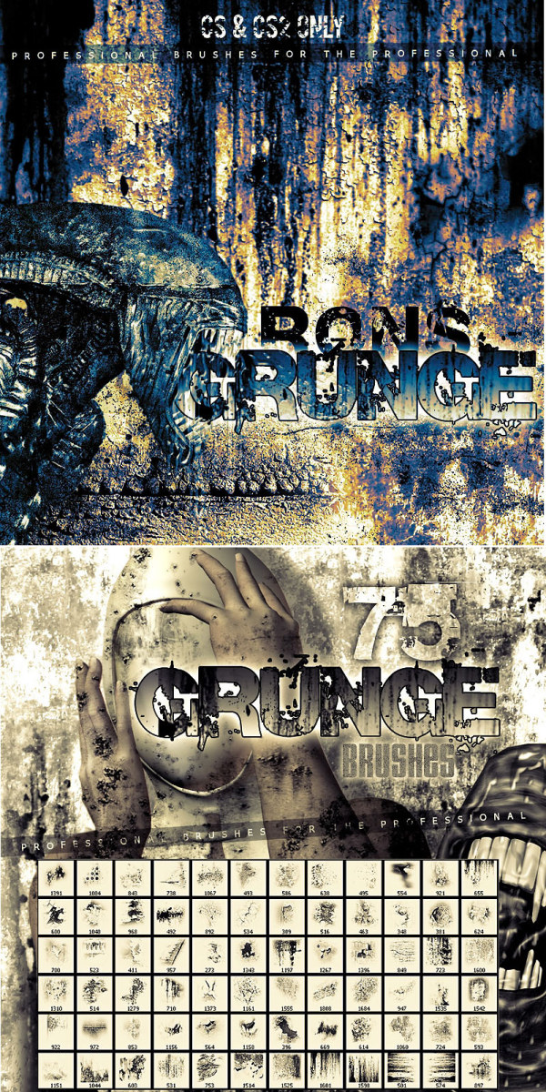 Rons 公司出品的高清晰污痕、腐蚀、杂质系列PS笔刷