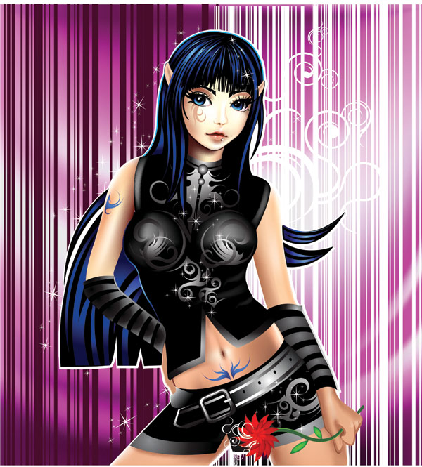 精灵插画矢量素材 