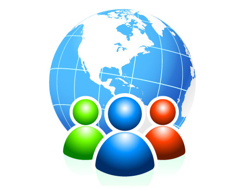 地球和用户矢量素材