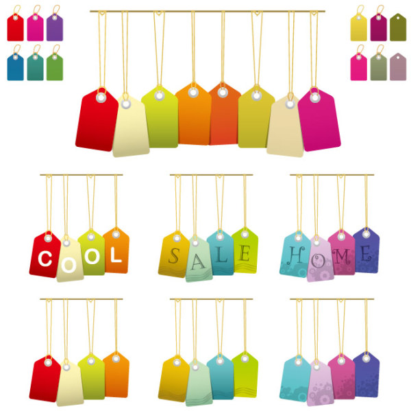 多款彩色吊牌矢量素材