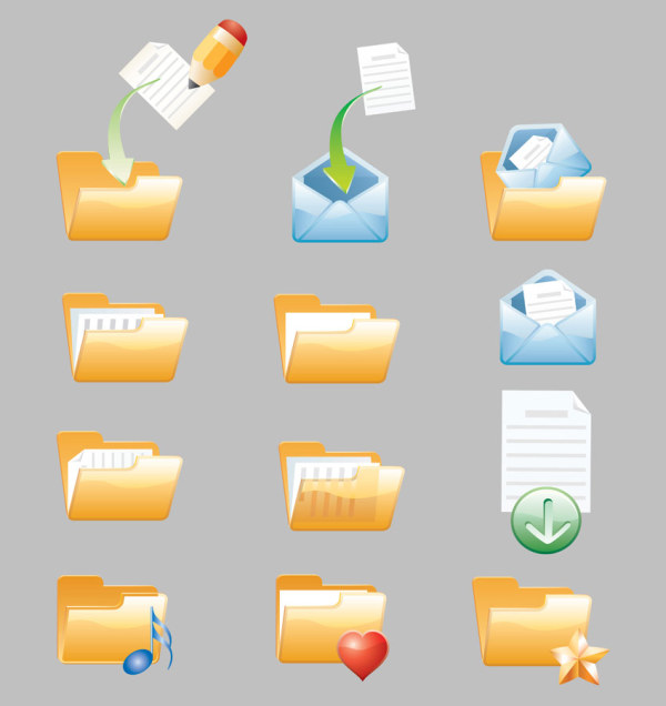 可爱文件夹图标矢量素材