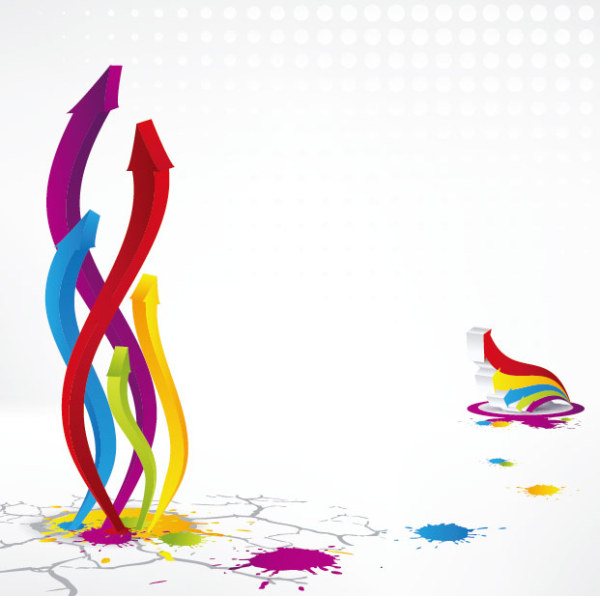 五颜六色的立体箭头矢量素材