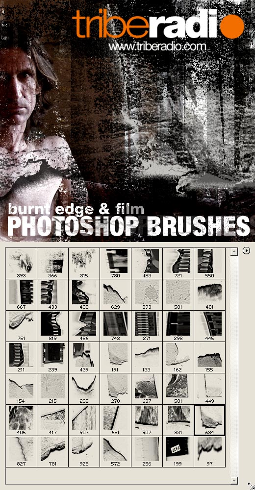 Ron's&nbsp;&nbsp;公司出品的高清晰Triberadio笔刷集之三（FilmEdges）