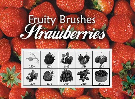 高清晰时鲜草莓笔刷