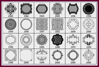 25款高清晰漂亮花纹边框笔刷