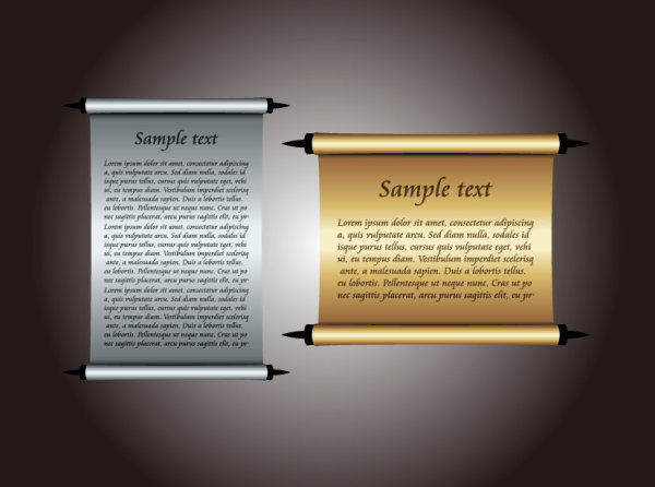 两款画轴纸卷矢量素材-2