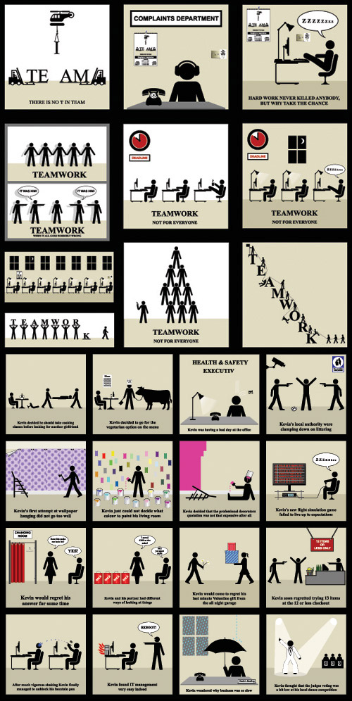 办公室火柴人主题矢量素材