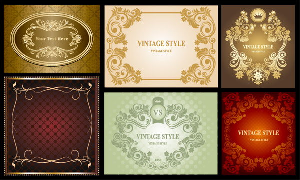 漂亮的欧式花边花纹矢量素材