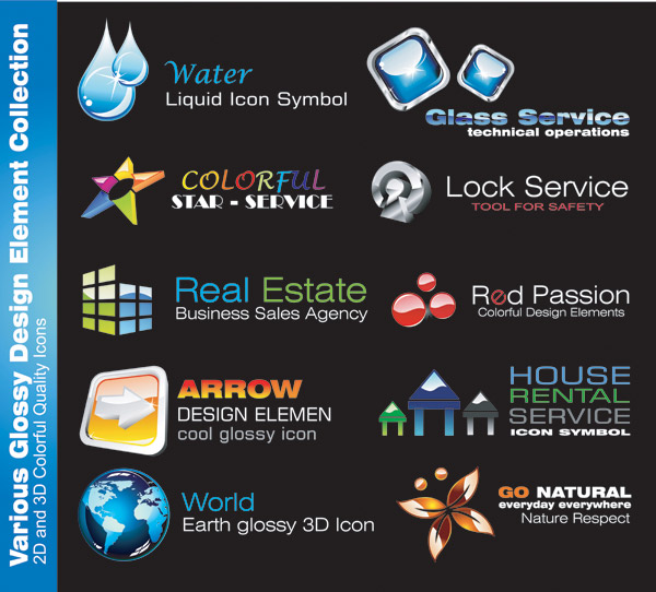 水晶质感图标矢量素材