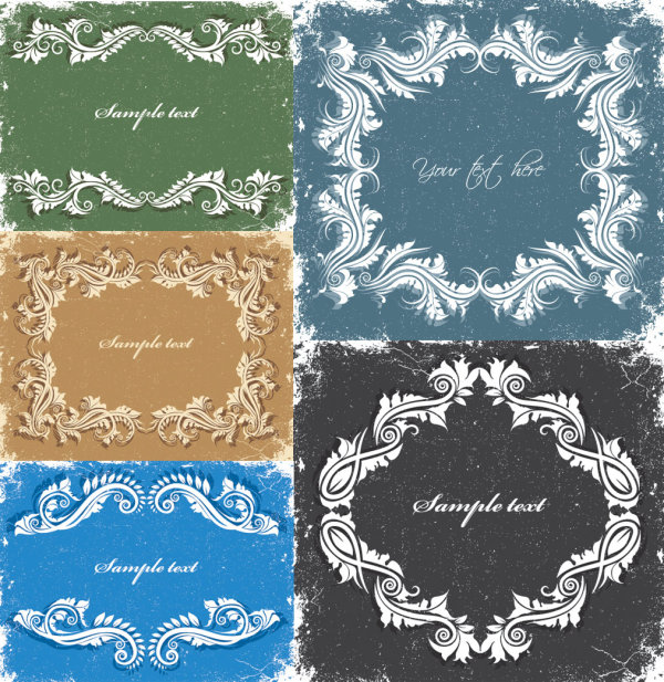 欧式复古花纹花边矢量素材