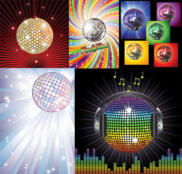 迪厅水晶球矢量素材