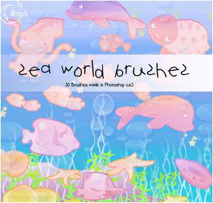 可爱的海洋世界PHOTOSHOP笔刷！