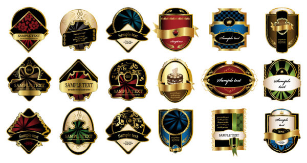 一些欧式花纹label矢量素材