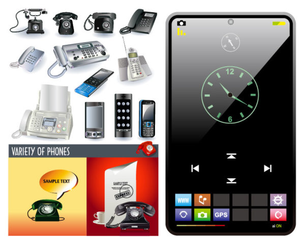 电话主题矢量素材