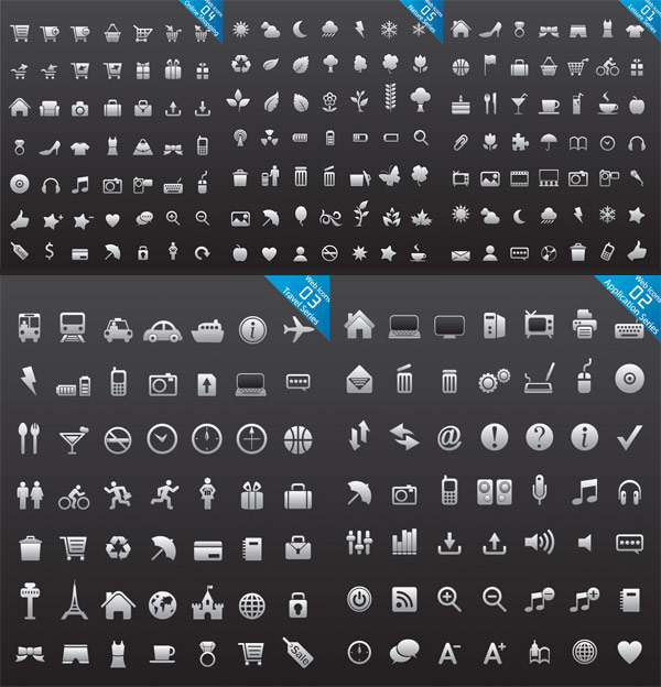 N多的网页设计小图标矢量素材