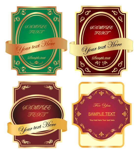 欧式label图案矢量素材