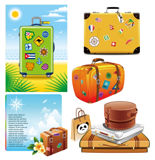 旅行箱主题矢量素材