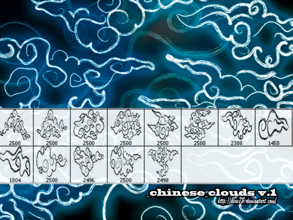 高清晰卡通白云PS笔刷（之一）