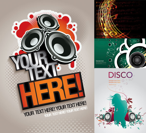 潮流音乐主题矢量素材