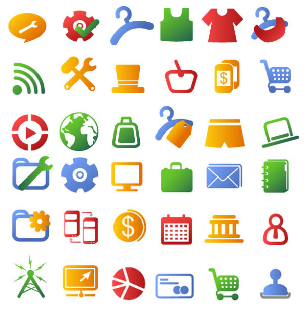 精致单色图标案矢量素材