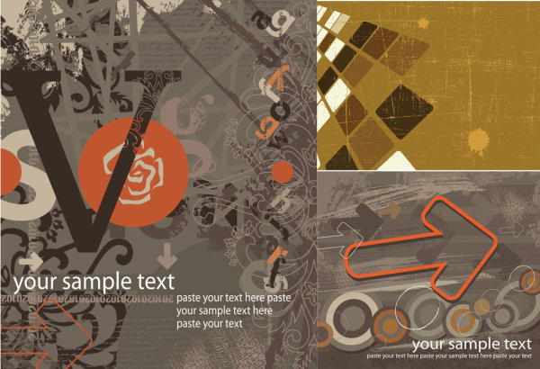 潮流【复古】风格背景矢量素材