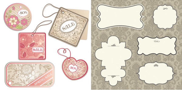 挂牌及边框矢量素材