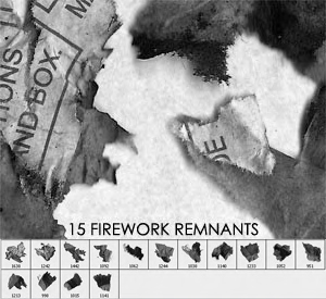 高清晰燃烧残片PS笔刷