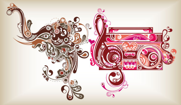 潮流元素组成的图形矢量素材