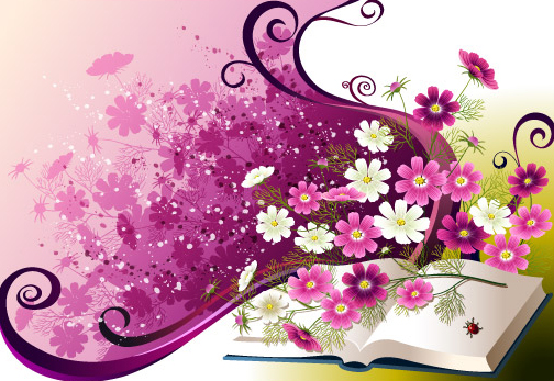 潮流花卉图案矢量素材-3