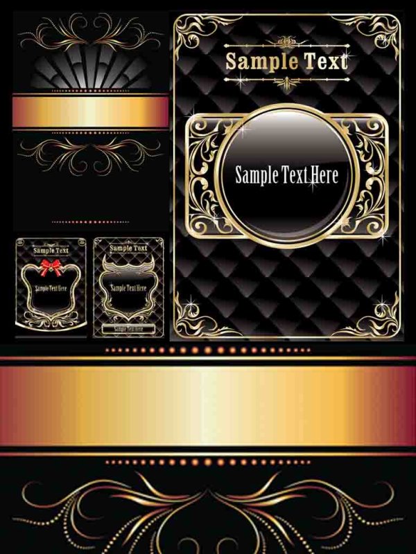 金色花纹背景矢量素材