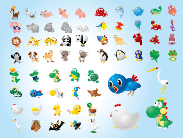多款超级可爱动物矢量素材