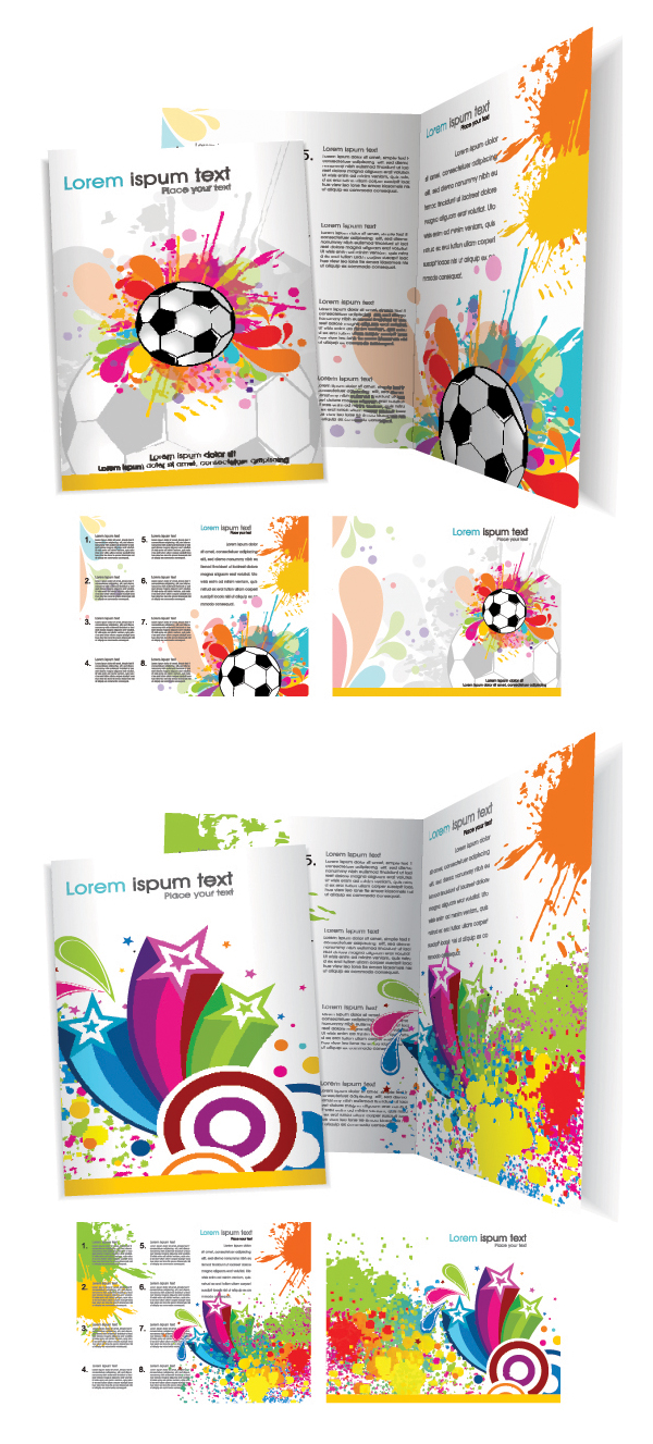 {五款潮流折页设计01}矢量素材