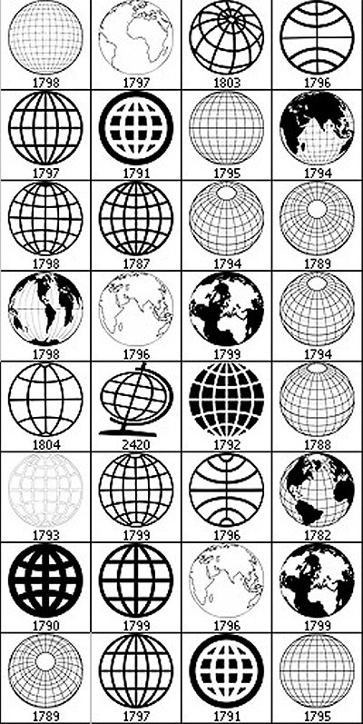 各种地球图形笔刷