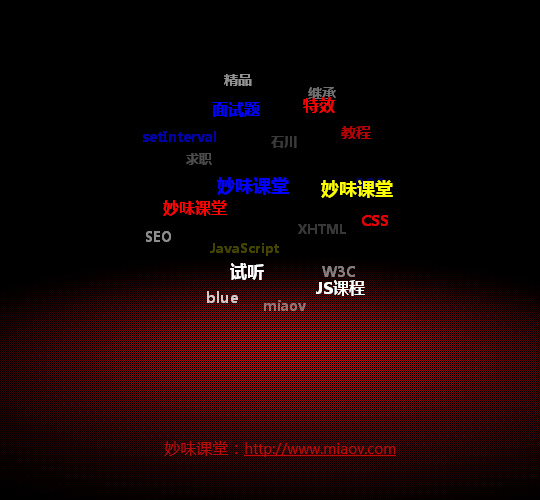 JavaScript实现的3D球面标签云效果