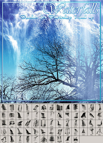 瀑布流水高清photoshop笔刷